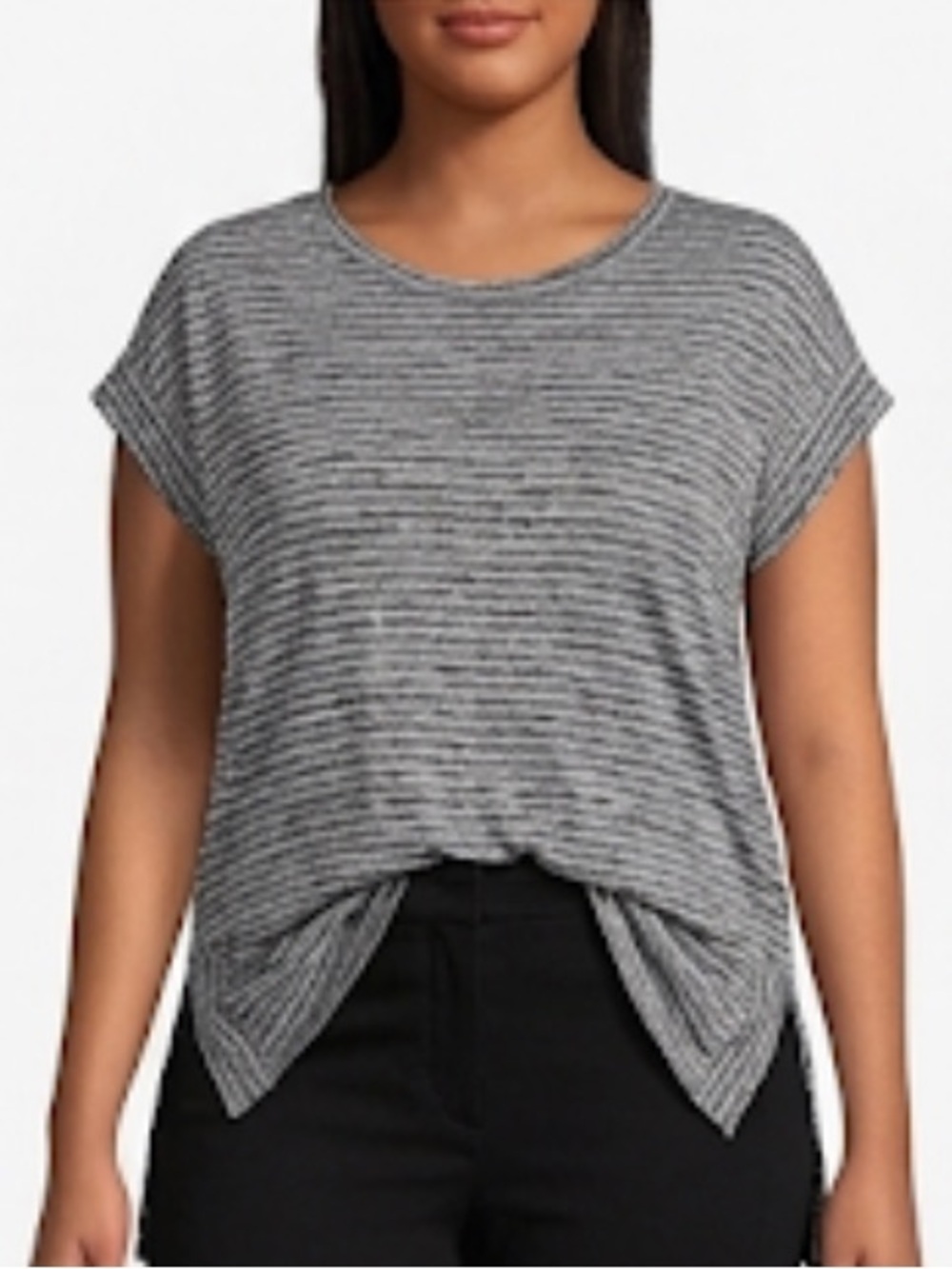 Bobeau stripes pattern slit side T-shirt size small